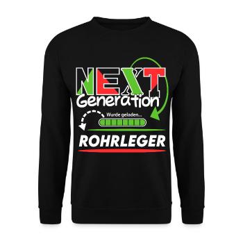 Rohrleger  Next Generation Beruf Arbeit Mann Job - Unisex Pullover - Schwarz - Vorne - Alina (178cm) & Michal (187cm)