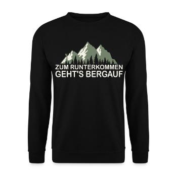 Wandern zum Runterkommen - Unisex Pullover - Schwarz - Vorne - Alina (178cm) & Michal (187cm)