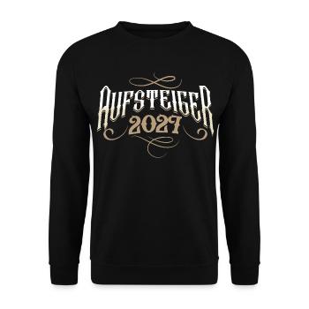 Aufsteiger 2027 - Unisex Pullover - Schwarz - Vorne - Alina (178cm) & Michal (187cm)