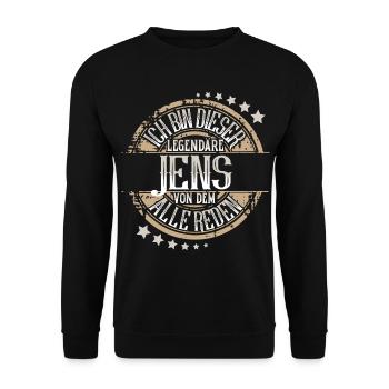 Jens - Unisex Pullover - Schwarz - Vorne - Alina (178cm) & Michal (187cm)