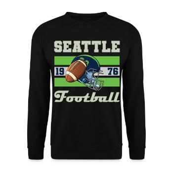 Seattle Football Shirt - Unisex Pullover - Schwarz - Vorne - Alina (178cm) & Michal (187cm)