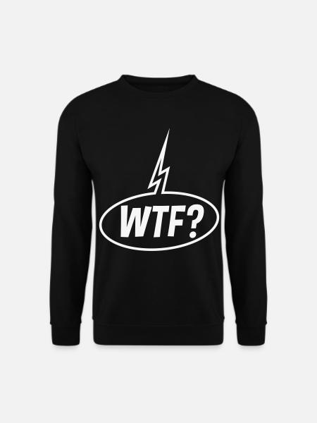 WTF Sprechblase (Fragezeichen / White) - Unisex Pullover - Schwarz