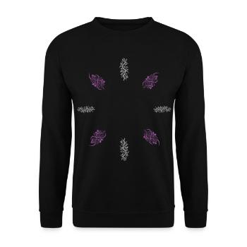 Blumenranke & Beerenranke - Dark Botanical - Unisex Pullover - Schwarz - Vorne - Alina (178cm) & Michal (187cm)