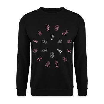 Hagebutten & Blumenranke - Dark Botanical - Unisex Pullover - Schwarz - Vorne - Alina (178cm) & Michal (187cm)