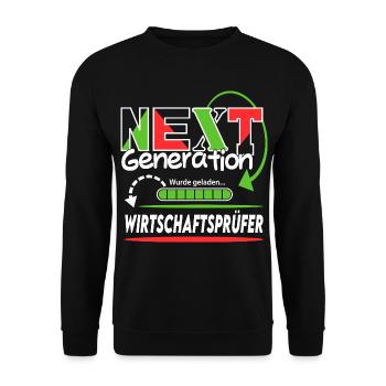 Wirtschaftsprüfer Next Generation Beruf Arbeit Job - Unisex Pullover - Schwarz - Vorne - Alina (178cm) & Michal (187cm)