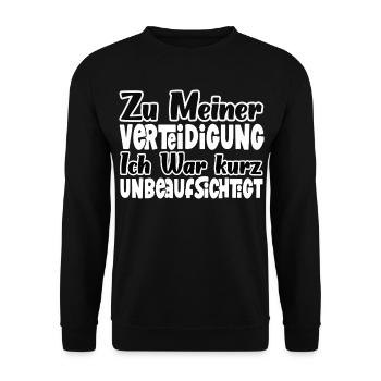 Lustiger Chaoten Spruch Geschenk herbst outfit - Unisex Pullover - Schwarz - Vorne - Alina (178cm) & Michal (187cm)