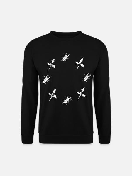 Hirschkäfer & Stechpalme - Botanik - Unisex Pullover - Schwarz