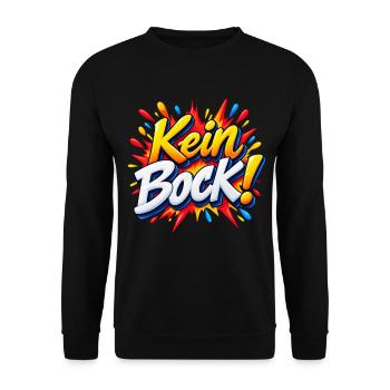 Kein Bock Comic Explosion - Unisex Pullover - Schwarz - Vorne - Alina (178cm) & Michal (187cm)