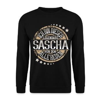 Sascha - Unisex Pullover - Schwarz - Vorne - Alina (178cm) & Michal (187cm)