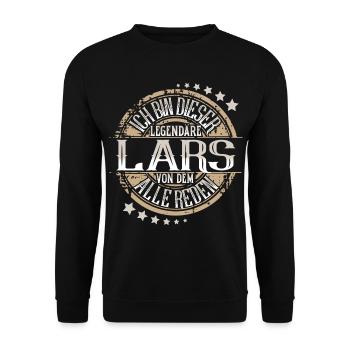 Lars - Unisex Pullover - Schwarz - Vorne - Alina (178cm) & Michal (187cm)