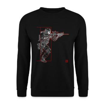 Soldaten silhouette - Unisex Pullover - Schwarz - Vorne - Alina (178cm) & Michal (187cm)