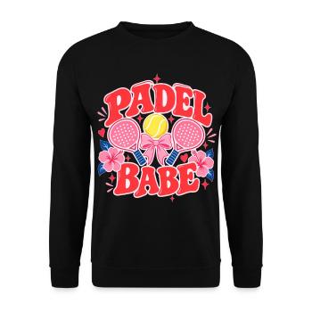 Padel Babe | Padel Mom - Unisex Pullover - Schwarz - Vorne - Alina (178cm) & Michal (187cm)