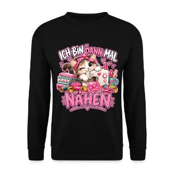 Ich bin dann mal Nähen - Unisex Pullover - Schwarz - Vorne - Alina (178cm) & Michal (187cm)