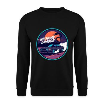Highway Dragon Tokyo Leistung - Unisex Pullover - Schwarz - Vorne - Alina (178cm) & Michal (187cm)