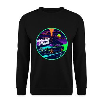 Magma-Einschlag Vulkanischer Auslauf - Unisex Pullover - Schwarz - Vorne - Alina (178cm) & Michal (187cm)