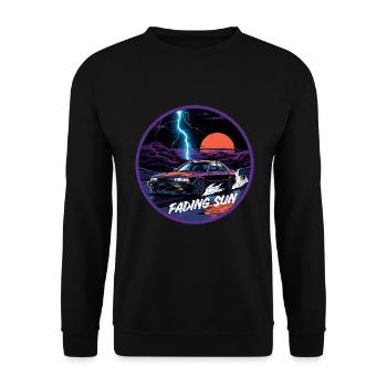 Retro Storm Horizon Streetwear - Unisex Pullover - Schwarz - Vorne - Alina (178cm) & Michal (187cm)