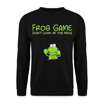 Frog Game Lustiger Frosch | Frosch Geschenk - Unisex Pullover - Schwarz - Vorne - Alina (178cm) & Michal (187cm)