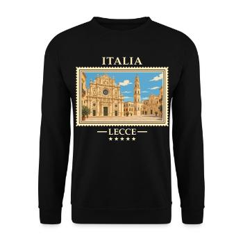 Italien Lecce Vintage Reisemarke - Unisex Pullover - Schwarz - Vorne - Alina (178cm) & Michal (187cm)