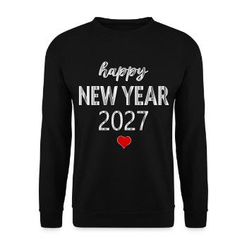 Happy New Year 2027 - Unisex Pullover - Schwarz - Vorne - Alina (178cm) & Michal (187cm)
