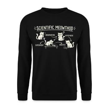 Wissenschaftliche Katzenmethode - Unisex Pullover - Schwarz - Vorne - Alina (178cm) & Michal (187cm)