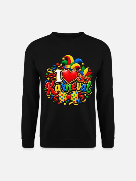 Karneval , I Love Karneval  - Unisex Pullover - Schwarz
