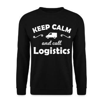 Keep Calm Logistik Spruch - Unisex Pullover - Schwarz - Vorne - Alina (178cm) & Michal (187cm)