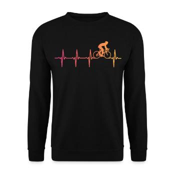 Fahrrad Herzschlag Radfahrer Rennrad Radsport - Unisex Pullover - Schwarz - Vorne - Alina (178cm) & Michal (187cm)
