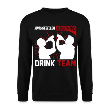 Junggesellenabschied Drink Team Mann Saufen Crew - Unisex Pullover - Schwarz - Vorne - Alina (178cm) & Michal (187cm)