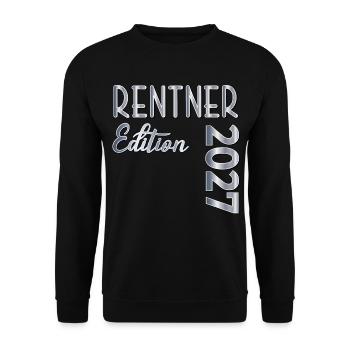 Rentner 2027 Rentnergeschenke - Unisex Pullover - Schwarz - Vorne - Alina (178cm) & Michal (187cm)