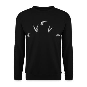 Farn - Botanik - Unisex Pullover - Schwarz - Vorne - Alina (178cm) & Michal (187cm)