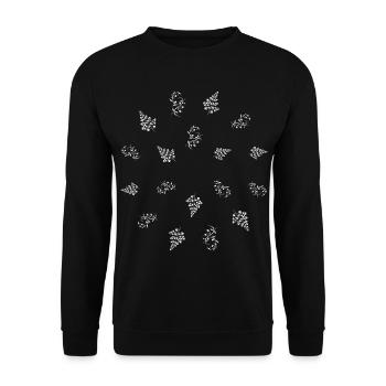 Beerenranke & Farn - Naturmotiv - Unisex Pullover - Schwarz - Vorne - Alina (178cm) & Michal (187cm)