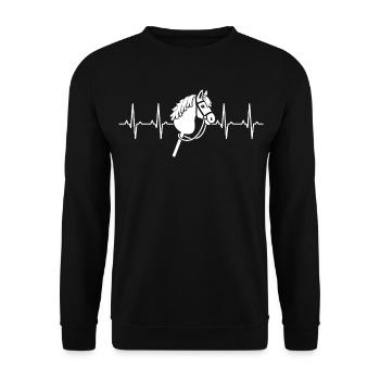 Hobby Horse Heartbeat EKG - Unisex Pullover - Schwarz - Vorne - Alina (178cm) & Michal (187cm)