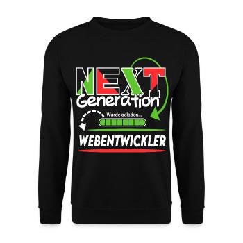 Webentwickler  Next Generation Beruf Arbeit Mann  - Unisex Pullover - Schwarz - Vorne - Alina (178cm) & Michal (187cm)