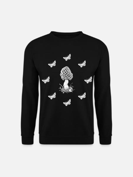 Pilz & Schmetterling - Botanik - Unisex Pullover - Schwarz
