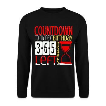 Countdown zum nächsten Geburtstag - Unisex Pullover - Schwarz - Vorne - Alina (178cm) & Michal (187cm)