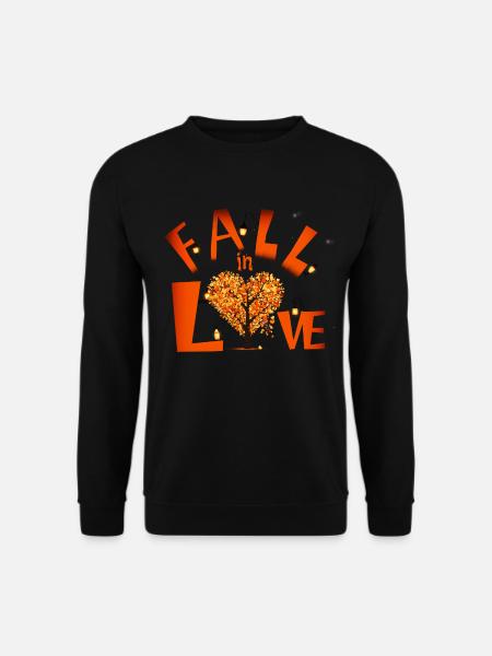 Herbstliebe Baumherz mit Laternen - Unisex Pullover - Schwarz