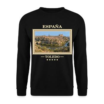 Spanien Toledo Vintage Reisemarke - Unisex Pullover - Schwarz - Vorne - Alina (178cm) & Michal (187cm)