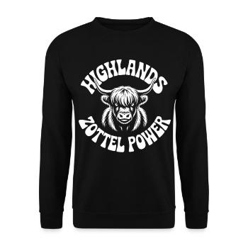 Highland Power Logo - Unisex Pullover - Schwarz - Vorne - Alina (178cm) & Michal (187cm)
