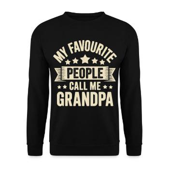Mein Favorit. Leute nennen mich Opa. - Unisex Pullover - Schwarz - Vorne - Alina (178cm) & Michal (187cm)