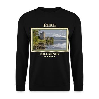 Irland Killarney Vintage Reisemarke - Unisex Pullover - Schwarz - Vorne - Alina (178cm) & Michal (187cm)