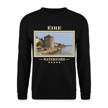 Irland Waterford Vintage Reisemarke - Unisex Pullover - Schwarz - Vorne - Alina (178cm) & Michal (187cm)