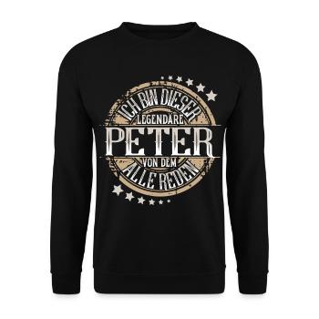 Peter - Unisex Pullover - Schwarz - Vorne - Alina (178cm) & Michal (187cm)