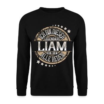 Liam - Unisex Pullover - Schwarz - Vorne - Alina (178cm) & Michal (187cm)