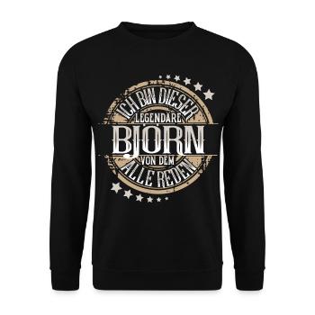 Björn - Unisex Pullover - Schwarz - Vorne - Alina (178cm) & Michal (187cm)