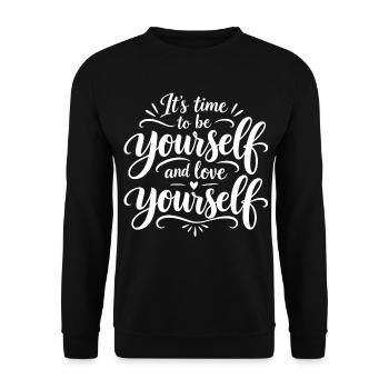 Sei Du selbst - Unisex Pullover - Schwarz - Vorne - Alina (178cm) & Michal (187cm)