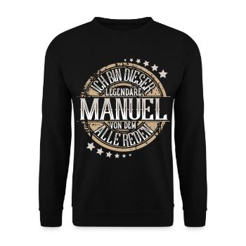 Manuel - Unisex Pullover - Schwarz - Vorne - Alina (178cm) & Michal (187cm)