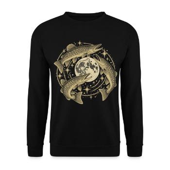 Hecht Angeln Raubfisch Angler Geschenk Pike - Unisex Pullover - Schwarz - Vorne - Alina (178cm) & Michal (187cm)