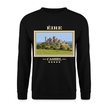 Irland Cashel Vintage Reisemarke - Unisex Pullover - Schwarz - Vorne - Alina (178cm) & Michal (187cm)