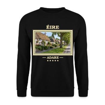 Irland Adare Vintage Reisemarke - Unisex Pullover - Schwarz - Vorne - Alina (178cm) & Michal (187cm)