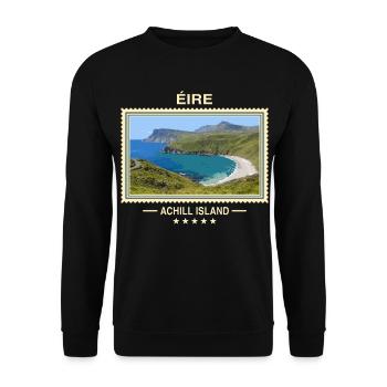 Irland Achill Island Vintage Reisemarke - Unisex Pullover - Schwarz - Vorne - Alina (178cm) & Michal (187cm)